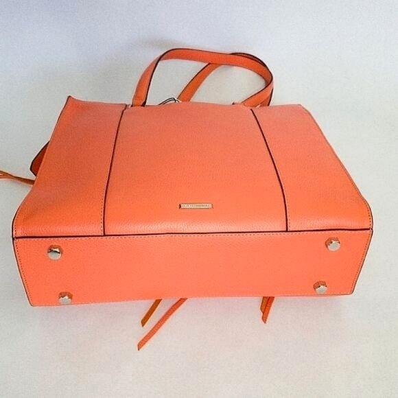 Rebecca Minkoff Side Zip Expandable Large Leather Tote in Flame NWT - Picture 11 of 14